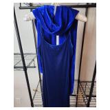 Royal Blue Velvet Evening Dress Size Small