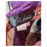 Elegant Purple Evening Gown with Bronze Crystal Embellishments Size 0