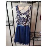 Sequin Hearts Navy Blue Lace Cocktail Dress Size 3
