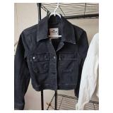 Hollister Denim Jackets - Black and White X-Small