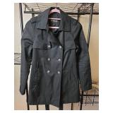 Express Black Double-Breasted Trench Coat Size Medium