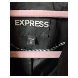 Express Black Double-Breasted Trench Coat Size Medium