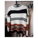 Zesica Color Block Knit Sweater Size Small and 2 White Sweaters Size Small