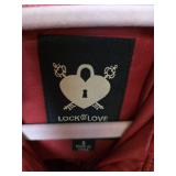 Lock & Love Red Faux Leather Moto Jacket Size Small