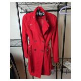 Express Red Wool Blend Trench Coat XS