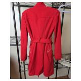 Express Red Wool Blend Trench Coat XS