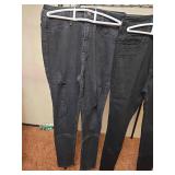 Hollister Black Distressed Skinny Jeans Size 3R