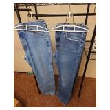 Dockers Relaxed Fit Khakis 34x32, Wrangler and Rustler Jeans 34x32, and Large Swim Trunks