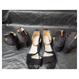 Ladies Black Suede Ankle Strap Sandals 7.5