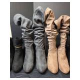 (3) Slouchy Suede Over the Knee Boots and Ankle Boots Size 8