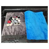 Disney Mickey and Minnie Mouse Winter Plush Throw Blanket and Halstead Dragons Light Blanket