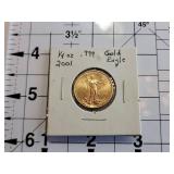 2001 American Gold Eagle 1/4 oz .999 Fine Gold Coin