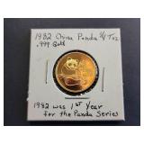 1982 Chinese .999 Gold Panda Coin 1/4 oz