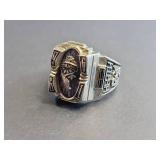 Jostens 10K White Gold Class Ring with Eagle Design 13.8g