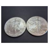 Lot of 2 2006 American Silver Eagle Dollars 1 Troy Oz Each