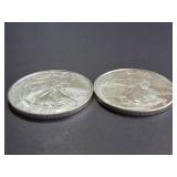 Lot of 2 2006 American Silver Eagle Dollars 1 Troy Oz Each
