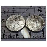 Lot of 2 2006 American Silver Eagle Dollars 1 Troy Oz Each