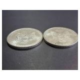 Lot of 2 2009 American Silver Eagle Dollar Coins 1 Troy Oz Each
