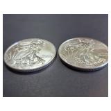 Lot of 2 2015 American Silver Eagle Coins 1 Troy Oz Each