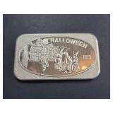1973 Halloween .999 Silver Art Bar United States Silver Corporation 1 Troy Oz