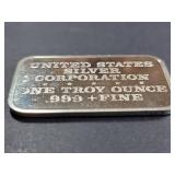 1973 Halloween .999 Silver Art Bar United States Silver Corporation 1 Troy Oz