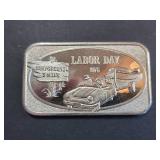 1975 Labor Day US .999 Silver Corporation Art Bar 1 Troy Oz