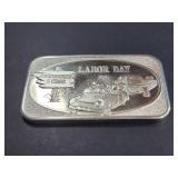 1975 Labor Day US .999 Silver Corporation Art Bar 1 Troy Oz