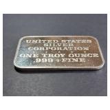 1975 Labor Day US .999 Silver Corporation Art Bar 1 Troy Oz