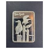 Birds of America Sea Gull Silver Art Bar .999 Fine Silver 1 Troy Oz