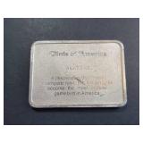 1 Troy Oz .999 Fine Silver Mallard Bar Birds of America Series