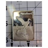 1 Troy Oz .999 Fine Silver Mallard Bar Birds of America Series