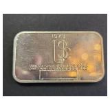 1973 United States Coinage Corp. Yankee Doodle .999 Silver Bar 1 Troy Oz