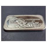 1975 Thanksgiving Silver Art Bar United States Silver Corporation 1 Troy Oz