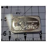 1975 Thanksgiving Silver Art Bar United States Silver Corporation 1 Troy Oz
