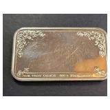 1985 Christmas Silver Art Bar One Troy Ounce 1 Troy Oz