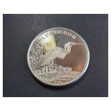 Blue Heron .999 Silver Round 1 Troy Oz