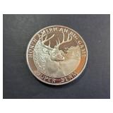 North American Hunting Club Whitetail Deer .999 Silver Round 1 Troy Oz