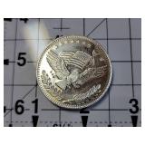.999 Fine Silver Flag and Eagle Trade Unit Round 1 Troy Oz