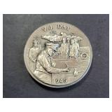 WWII Victory V.J. Day 1.1 Troy Oz Sterling Silver Commemorative Medal