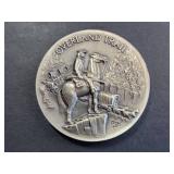 Overland Trail Commemorative Sterling Silver Medal 1.1 Troy Oz