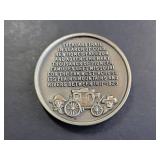 Overland Trail Commemorative Sterling Silver Medal 1.1 Troy Oz