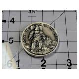 1969 Apollo 11 Moon Landing Commemorative Sterling Silver Medal 1.1 Troy Oz