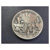 Golden Spike Commemorative Medal Sterling Silver 1.1 Troy Oz