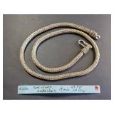 Silver Woven Snake Chain Necklace 17" x 3/8" Marked .925 43.7g