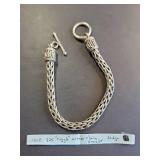 Sterling Silver Byzantine Chain Bracelet 8" Marked .925 30.7g
