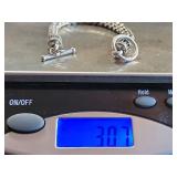 Sterling Silver Byzantine Chain Bracelet 8" Marked .925 30.7g