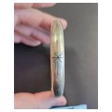 Mexican Sterling Silver Star Pattern Bangle Marked .925 23.1g