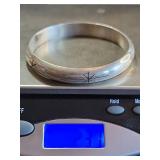 Mexican Sterling Silver Star Pattern Bangle Marked .925 23.1g