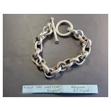 Sterling Silver 925 Oval Link Toggle Bracelet 65.8g