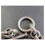 Sterling Silver 925 Oval Link Toggle Bracelet 65.8g